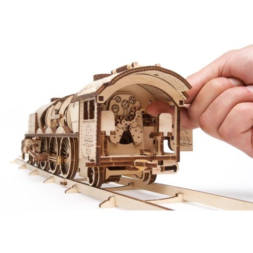 UGEARS V-Express vonat sínekkel - mechanikus modell